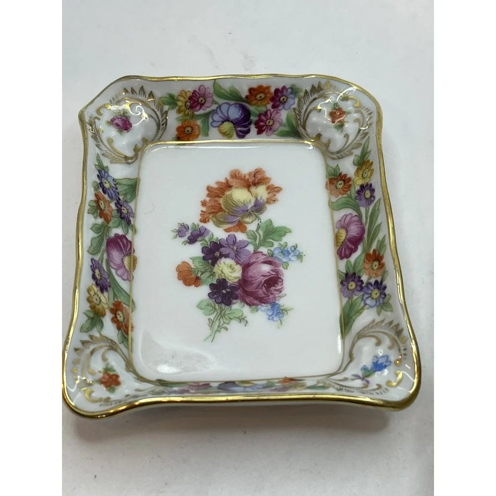 Vintage Schumann Bavaria Arzberg Germany‎  Porcelain Jewelry Box & Trinket Dish